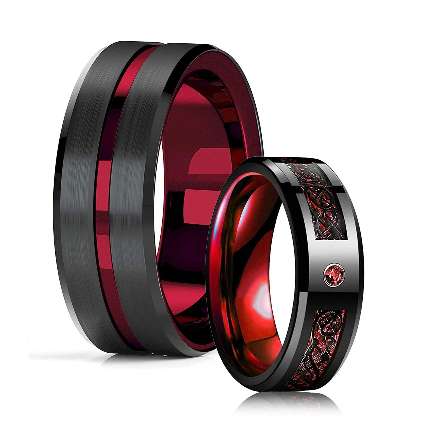 8mm Red Groove Ring - my LUX style