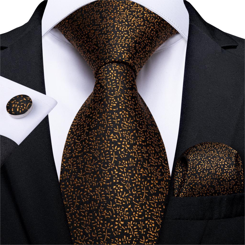 Gold Black Silk Tie - my LUX style