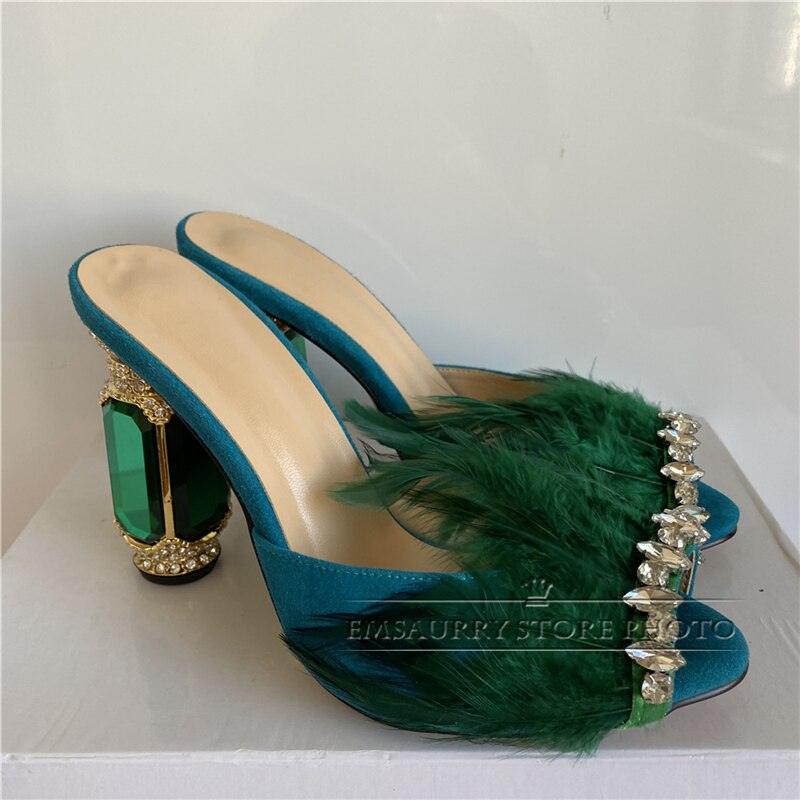 Jeweled Crystal Feather Luxury Shoes - my LUX style