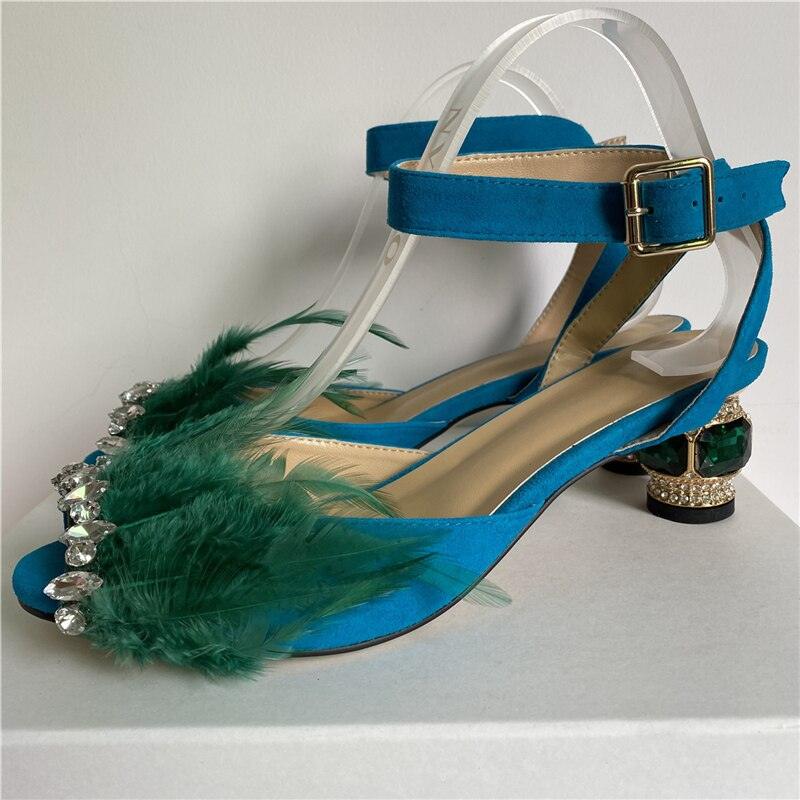 Jeweled Crystal Feather Luxury Shoes - my LUX style