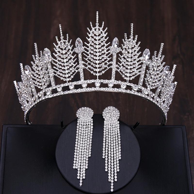 Luxury Crystal Tiaras Crown With Earrings - my LUX style