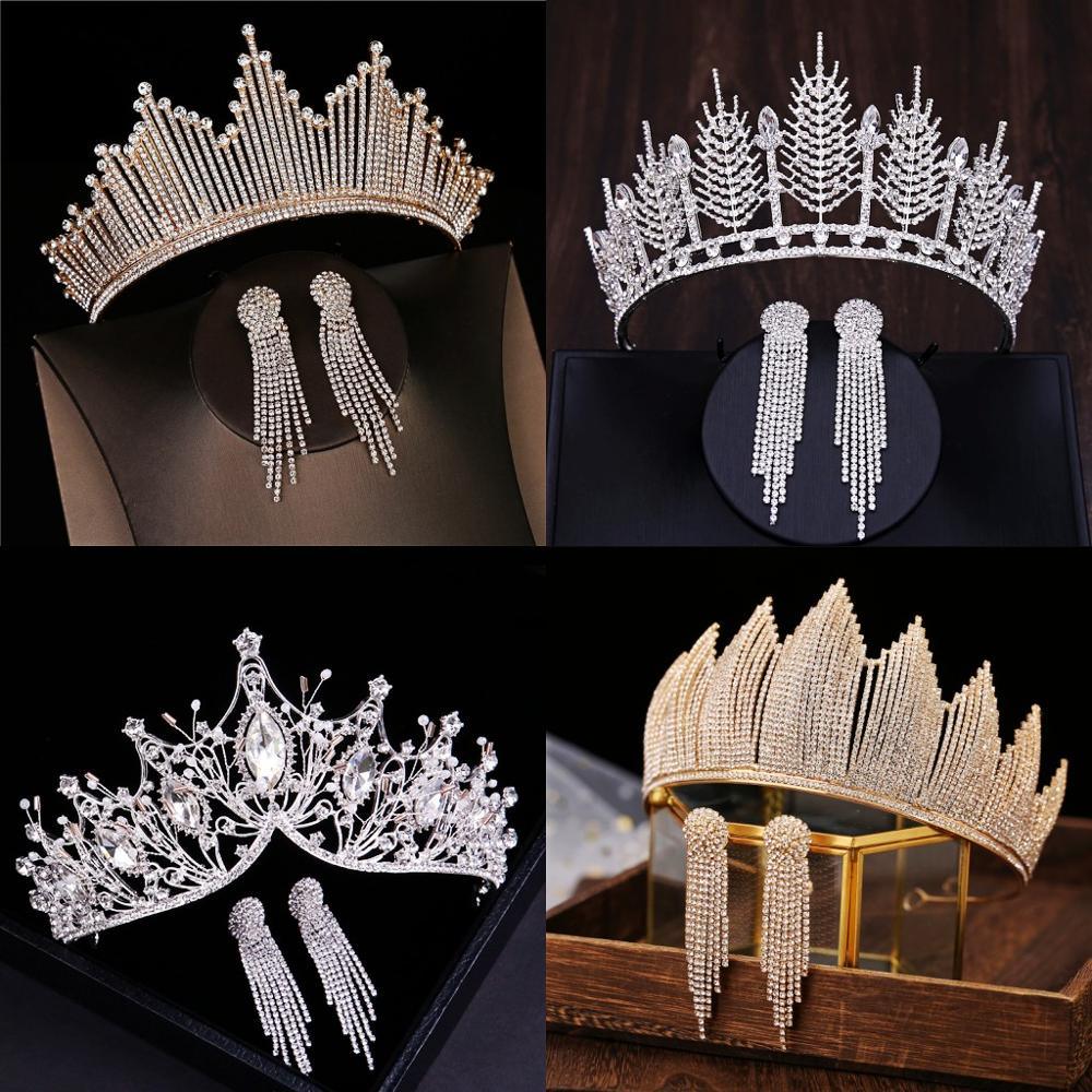 Luxury Crystal Tiaras Crown With Earrings - my LUX style