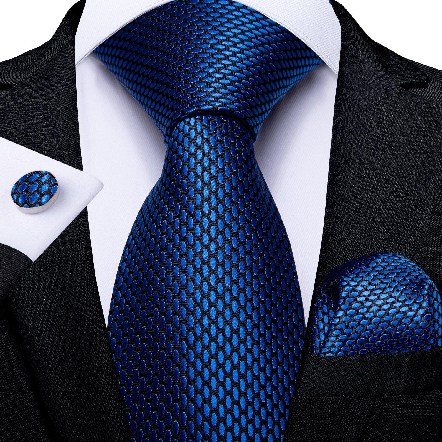 Men Blue Paisley Silk Tie - my LUX style