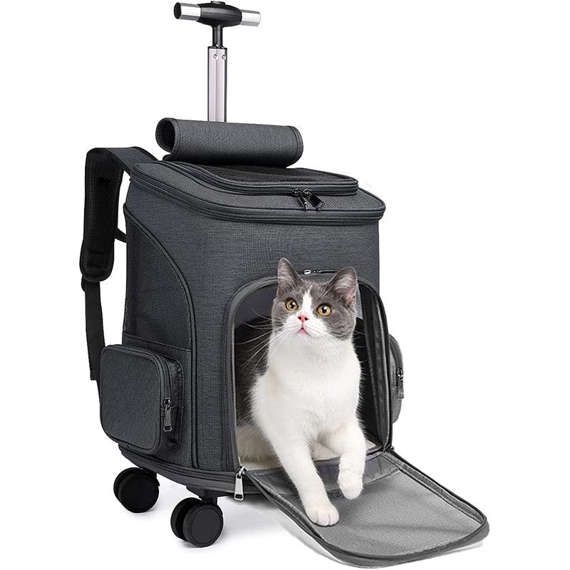 Pet Backpack Removable Rolling Wheels - my LUX style