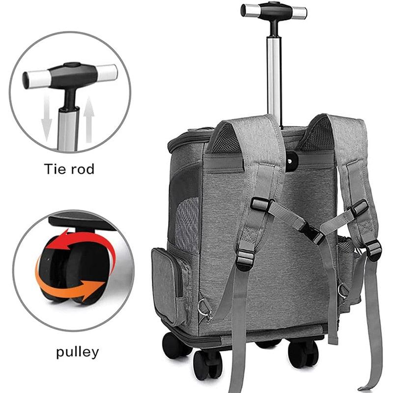 Pet Backpack Removable Rolling Wheels - my LUX style