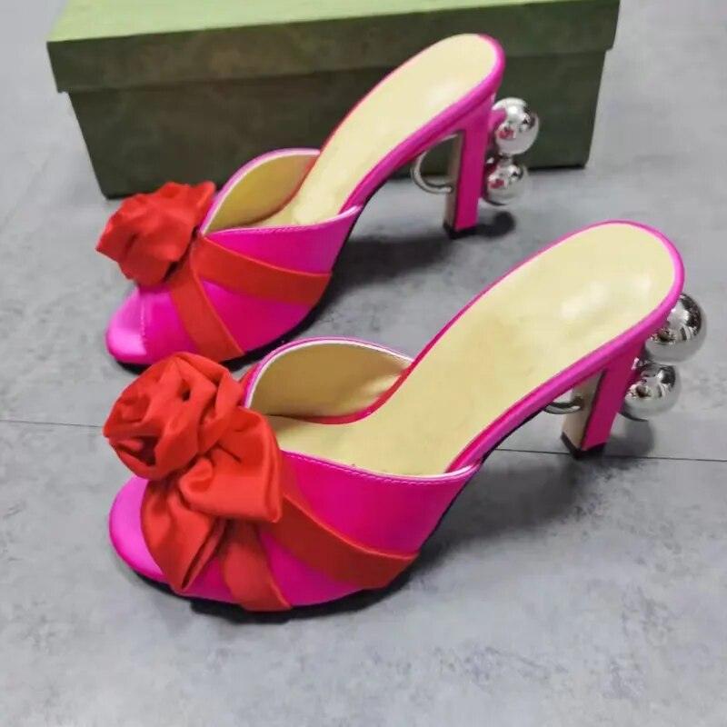 Rose Pink Flower Sandals - my LUX style
