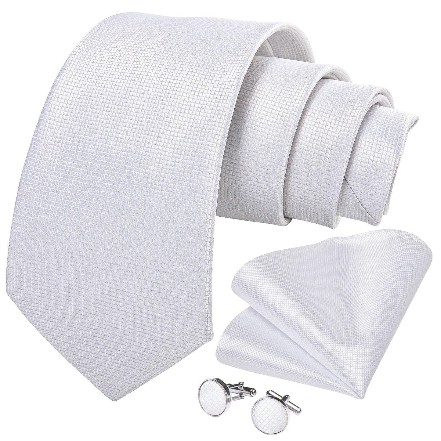 White Silk Tie Set - my LUX style