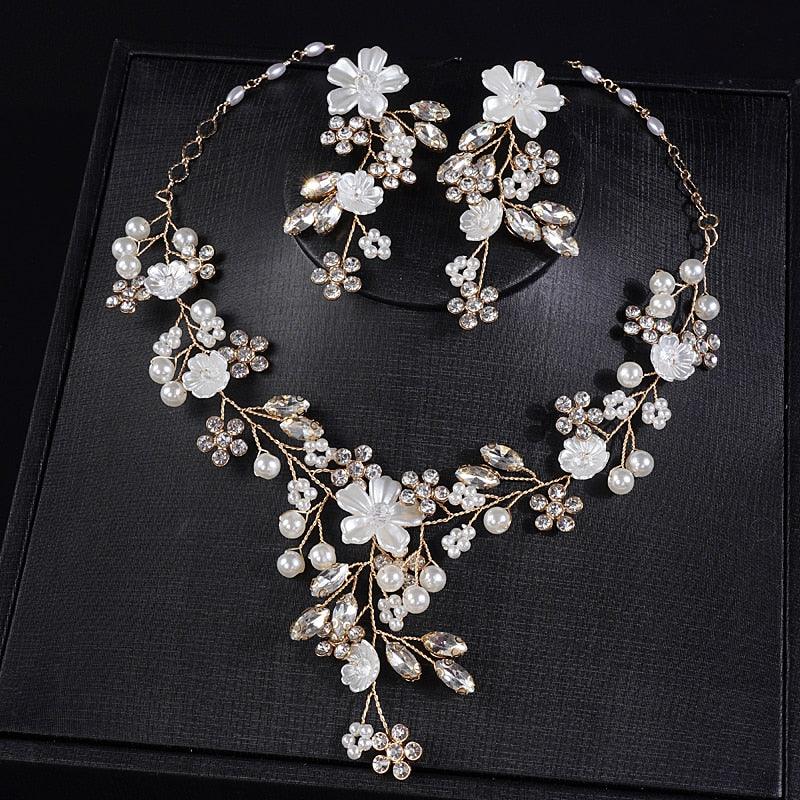 Floral Pearls Necklace Set - my LUX style