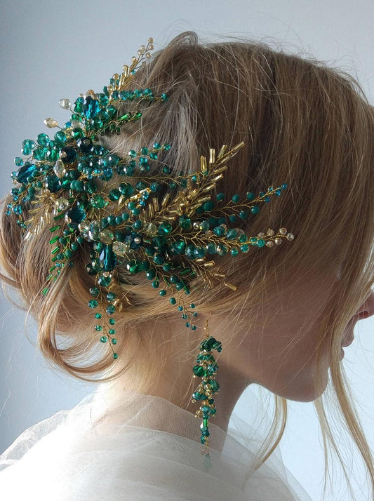 Green Vine Bridal Headband - my LUX style